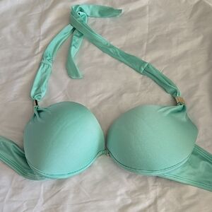 Mint Green Halter Bikini Top